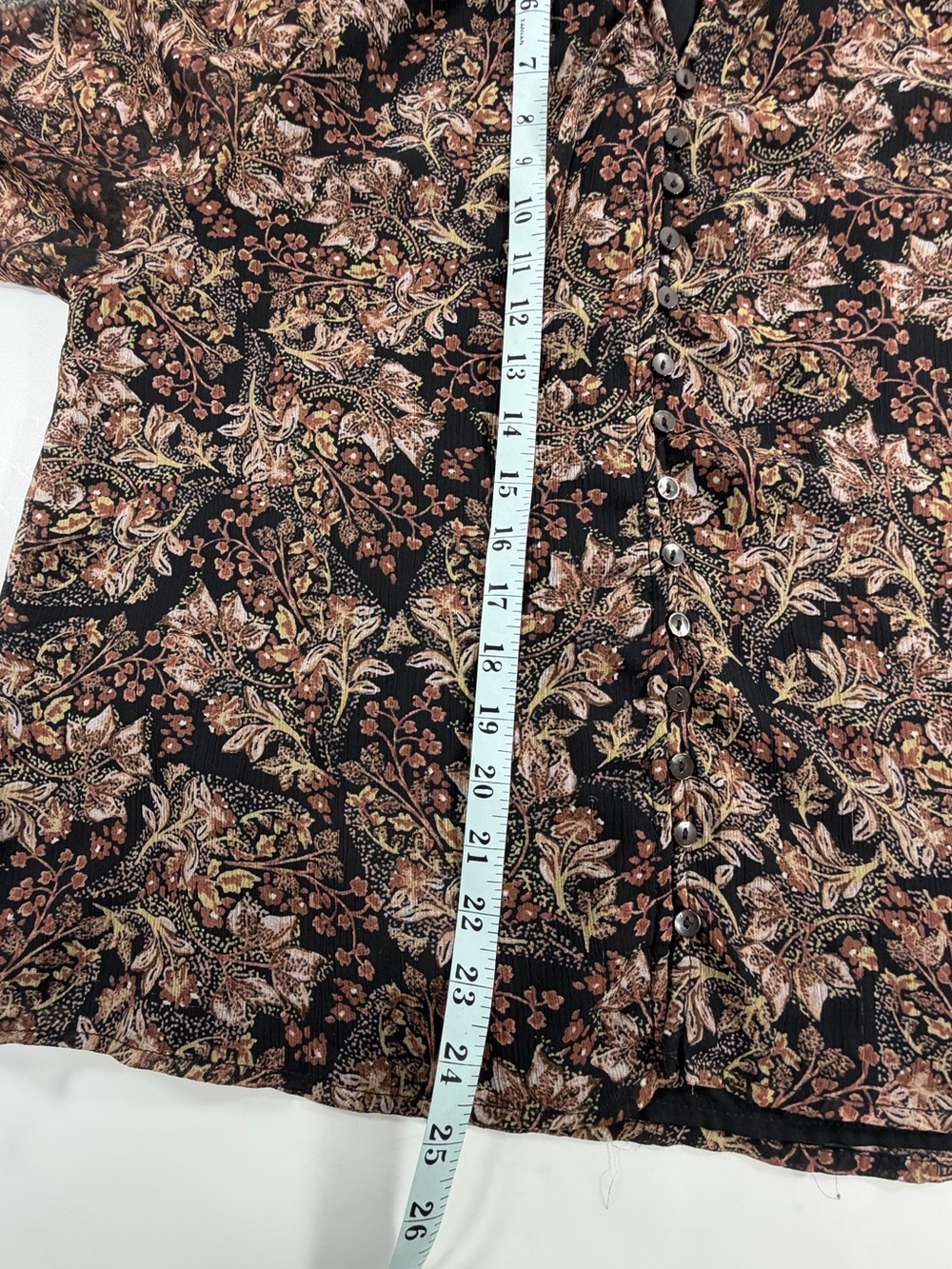 Böhme Romantic Cottagecore Floral Ruffle Blouse Sheer Peasant Top S - Picture 4 of 7